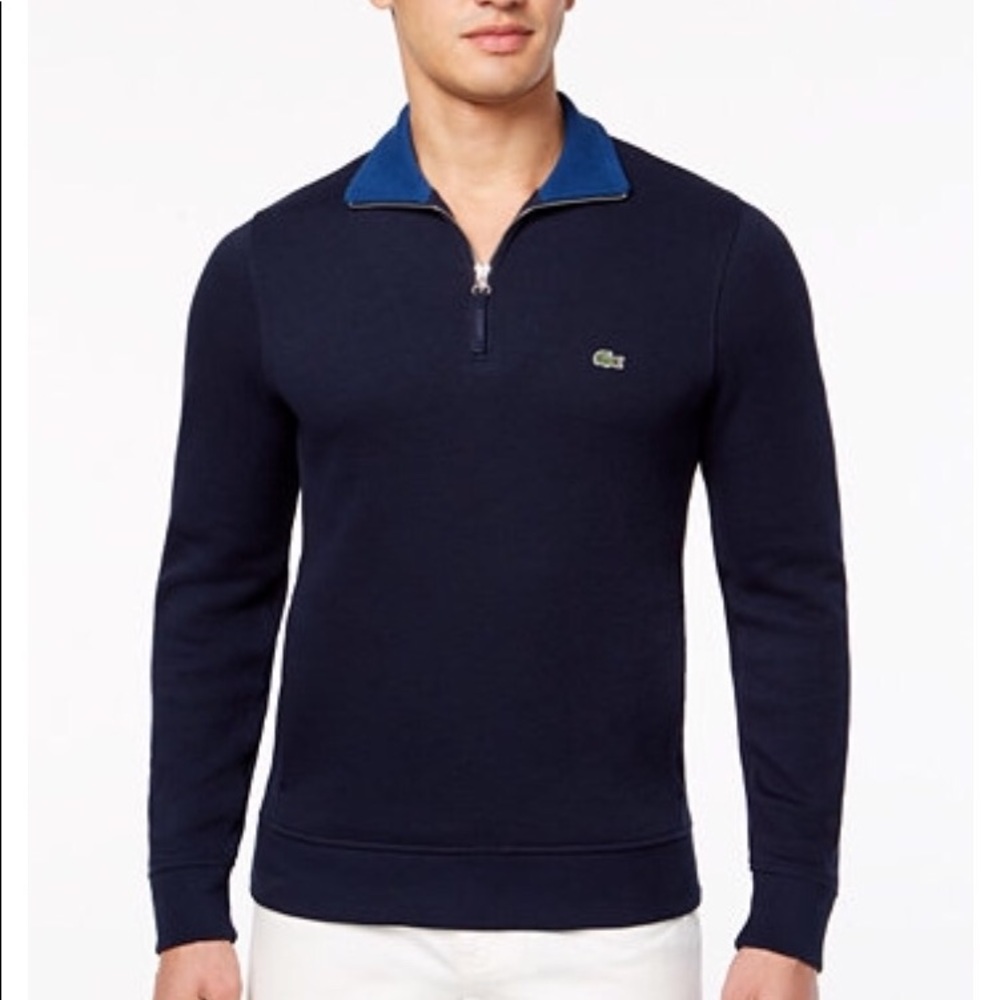 NWT Lacoste half zip sweater